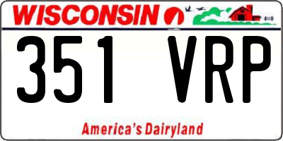 WI license plate 351VRP