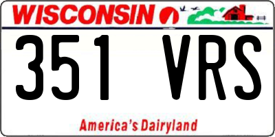WI license plate 351VRS