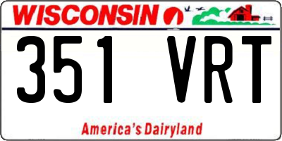 WI license plate 351VRT