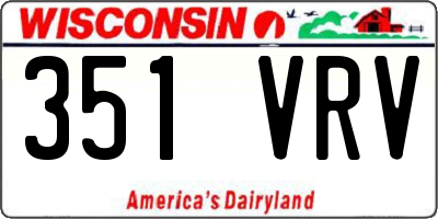 WI license plate 351VRV