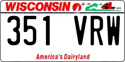 WI license plate 351VRW