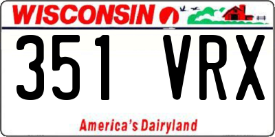 WI license plate 351VRX
