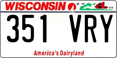 WI license plate 351VRY