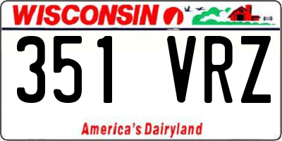 WI license plate 351VRZ
