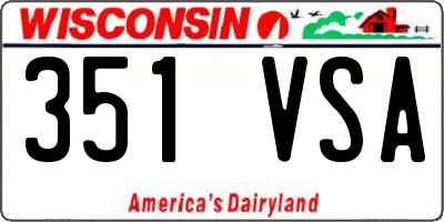 WI license plate 351VSA