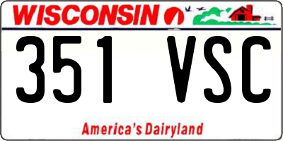 WI license plate 351VSC