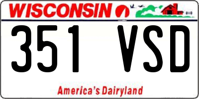 WI license plate 351VSD