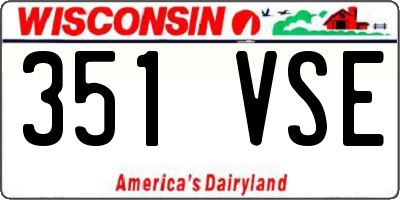 WI license plate 351VSE