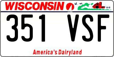 WI license plate 351VSF