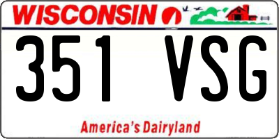 WI license plate 351VSG