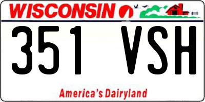 WI license plate 351VSH