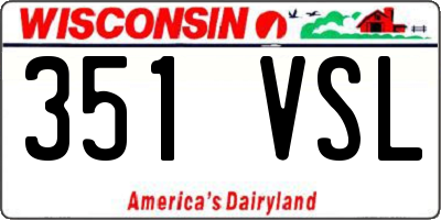 WI license plate 351VSL