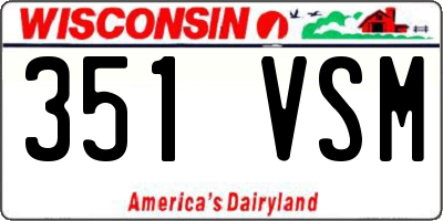 WI license plate 351VSM