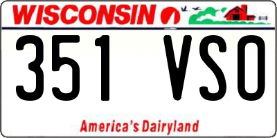 WI license plate 351VSO
