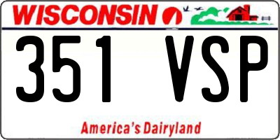 WI license plate 351VSP