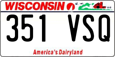WI license plate 351VSQ