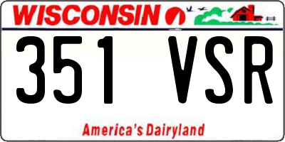 WI license plate 351VSR