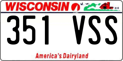 WI license plate 351VSS