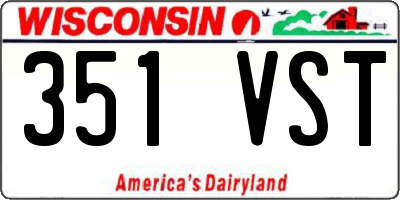 WI license plate 351VST