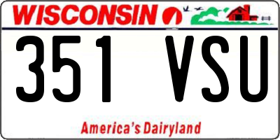 WI license plate 351VSU