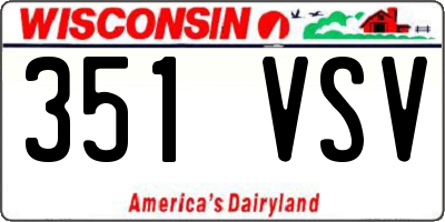WI license plate 351VSV