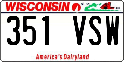 WI license plate 351VSW