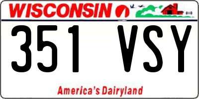 WI license plate 351VSY