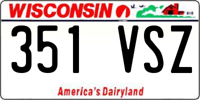 WI license plate 351VSZ