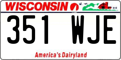 WI license plate 351WJE