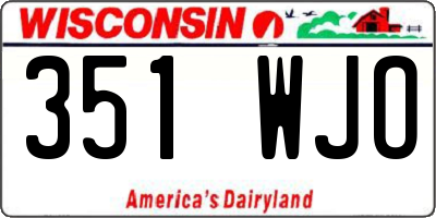 WI license plate 351WJO