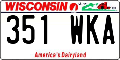WI license plate 351WKA