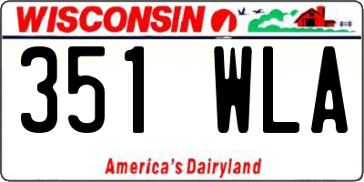 WI license plate 351WLA