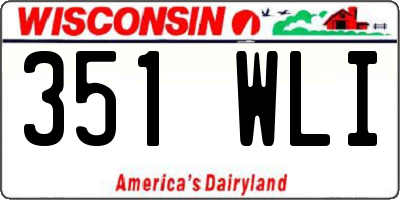 WI license plate 351WLI