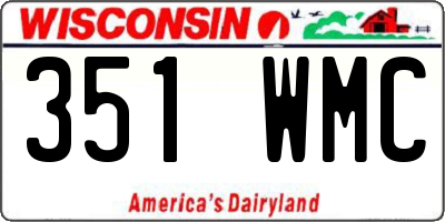 WI license plate 351WMC