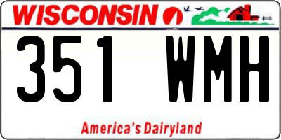 WI license plate 351WMH