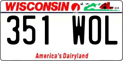 WI license plate 351WOL
