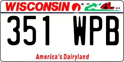 WI license plate 351WPB