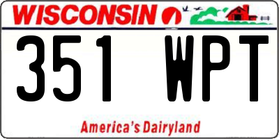 WI license plate 351WPT