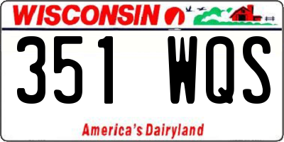 WI license plate 351WQS