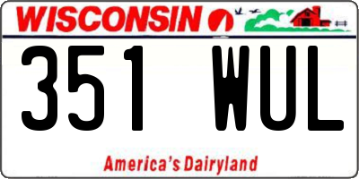 WI license plate 351WUL