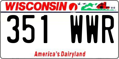 WI license plate 351WWR