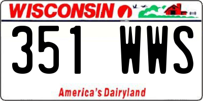 WI license plate 351WWS