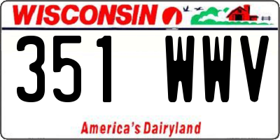 WI license plate 351WWV