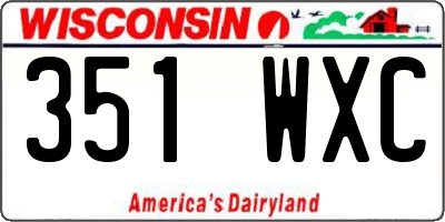 WI license plate 351WXC
