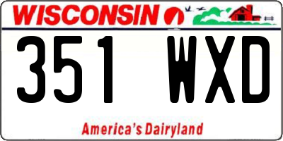 WI license plate 351WXD