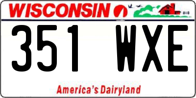WI license plate 351WXE