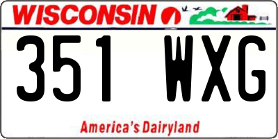 WI license plate 351WXG