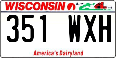 WI license plate 351WXH