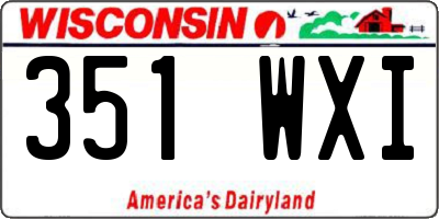 WI license plate 351WXI