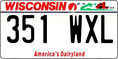 WI license plate 351WXL